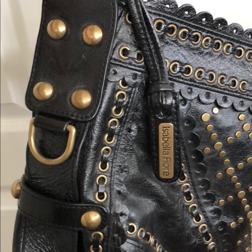 Isabella fiore Black handmade leather bag